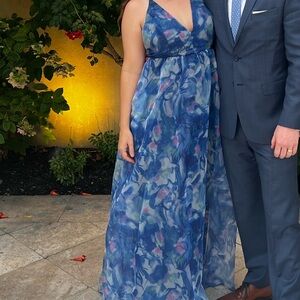 Lulus size medium blue watercolor dress